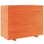 Jardinera madera maciza de pino marrón cera 90x40x72,5 cm