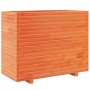 Jardinera madera maciza de pino marrón cera 90x40x72,5 cm