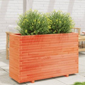 Jardinera madera maciza de pino marrón cera 110x40x72,5 cm en Maceteros y jardineras | Comprar online en Foro24