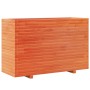 Jardinera madera maciza de pino marrón cera 110x40x72,5 cm