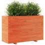 Jardinera madera maciza de pino marrón cera 110x40x72,5 cm