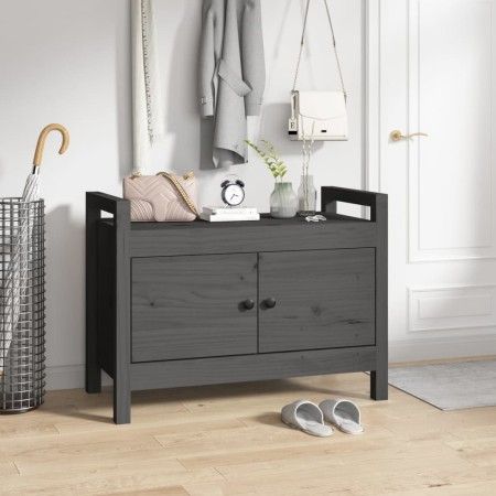 Massivholz Kiefer Flurbank grau 80x40x60 cm von vidaXL, Bänke für Hallen und Lager - Ref: Foro24-821781, Preis: 108,52 €, Rab...