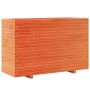 Jardinera madera maciza de pino marrón cera 110x40x72,5 cm