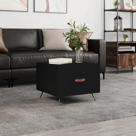 Black engineered wood coffee table 50x50x40 cm by vidaXL, Coffee table - Ref: Foro24-829334, Price: 41,21 €, Discount: %