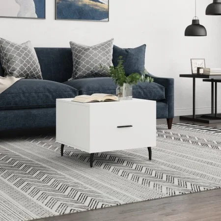Mesa de centro madera de ingeniería blanca 50x50x40 cm de vidaXL, Mesas de centro - Ref: Foro24-829428, Precio: 41,42 €, Desc...