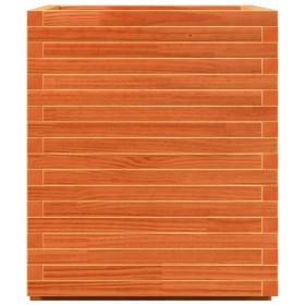 Jardinera madera maciza de pino marrón cera 90x60x72,5 cm