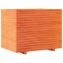 Jardinera madera maciza de pino marrón cera 90x60x72,5 cm