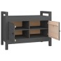 Massivholz Kiefer Flurbank grau 80x40x60 cm von vidaXL, Bänke für Hallen und Lager - Ref: Foro24-821781, Preis: 108,52 €, Rab...
