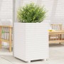 Jardinera madera maciza de pino blanco 50x50x72 cm