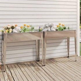 Pflanzgefäße 2 Einheiten aus verzinktem Stahl von vidaXL, Töpfe und Pflanzgefäße - Ref: Foro24-3154236, Preis: 100,77 €, Raba...