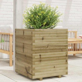 Jardinera madera de pino impregnada 60x60x72 cm en Maceteros y jardineras | Comprar online en Foro24