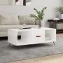 Mesa de centro madera contrachapada blanco brillo 102x50x40 cm de vidaXL, Mesas de centro - Ref: Foro24-829270, Precio: 47,84...