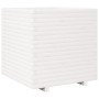 Jardinera de madera maciza de pino blanca 70x70x72 cm