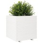 Jardinera de madera maciza de pino blanca 70x70x72 cm