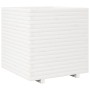 Jardinera de madera maciza de pino blanca 70x70x72 cm