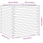 Jardinera de madera maciza de pino blanca 70x70x72 cm