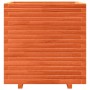 Jardinera madera maciza de pino marrón cera 70x70x72 cm
