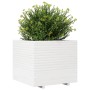 Jardinera de madera maciza de pino blanca 80x80x72 cm