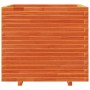 Jardinera madera maciza de pino marrón cera 80x80x72 cm