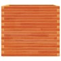 Jardinera madera maciza de pino marrón cera 80x80x72 cm