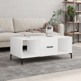 Mesa de centro madera contrachapada blanco 102x50x40 cm