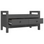 Banco de recibidor madera maciza de pino gris 80x40x43 cm de vidaXL, Bancos para recibidores y almacenamiento - Ref: Foro24-8...