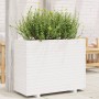 Jardinera de madera maciza de pino blanca 90x40x72 cm