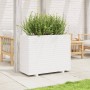 Jardinera de madera maciza de pino blanca 90x40x72 cm