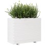 Jardinera de madera maciza de pino blanca 90x40x72 cm