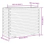 Jardinera de madera maciza de pino blanca 90x40x72 cm