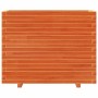 Jardinera madera maciza de pino marrón cera 90x40x72 cm
