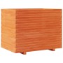 Jardinera madera maciza de pino marrón cera 90x60x72 cm