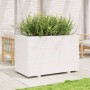 Jardinera de madera maciza de pino blanca 110x60x72 cm