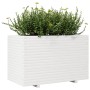 Jardinera de madera maciza de pino blanca 110x60x72 cm