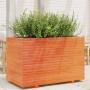 Jardinera madera maciza de pino marrón cera 110x60x72 cm