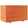 Jardinera madera maciza de pino marrón cera 110x60x72 cm