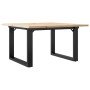 Mesa de centro marco O madera maciza pino y acero 60x60x40 cm en Mesas de cocina y de comedor | Comprar online en Foro24