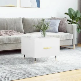 Engineered wood white gloss coffee table 50x50x40 cm by vidaXL, Coffee table - Ref: Foro24-829352, Price: 39,64 €, Discount: %