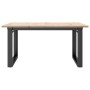 Mesa de centro marco O madera maciza pino y acero 90x90x45 cm
