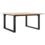 Mesa de centro marco O madera maciza pino y acero 90x90x45 cm