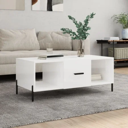 Couchtisch aus Sperrholz glänzend weiß 102x50x40 cm von vidaXL, Couchtisch - Ref: Foro24-829310, Preis: 53,31 €, Rabatt: %