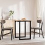 Mesa de comedor marco O madera maciza pino y acero 60x60x75 cm
