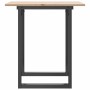 Mesa de comedor marco O madera maciza pino y acero 70x70x75 cm
