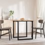 Mesa de comedor marco O madera maciza pino y acero 80x80x75 cm