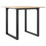 Mesa de comedor marco O madera maciza pino y acero 90x90x75 cm
