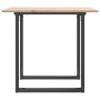 Mesa de comedor marco O madera maciza pino y acero 90x90x75 cm
