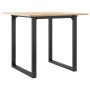 Mesa de comedor marco O madera maciza pino y acero 90x90x75 cm