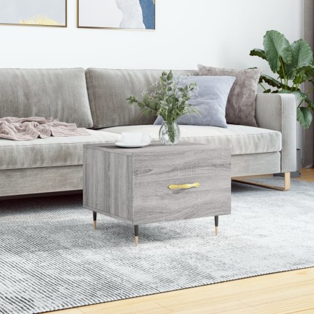 Mesa de centro madera contrachapada gris Sonoma 50x50x40 cm de vidaXL, Mesas de centro - Ref: Foro24-829360, Precio: 40,09 €,...