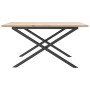 Mesa de centro marco X madera maciza pino y acero 80x80x45 cm