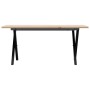 Mesa de centro marco X madera maciza pino y acero 90x40x35 cm